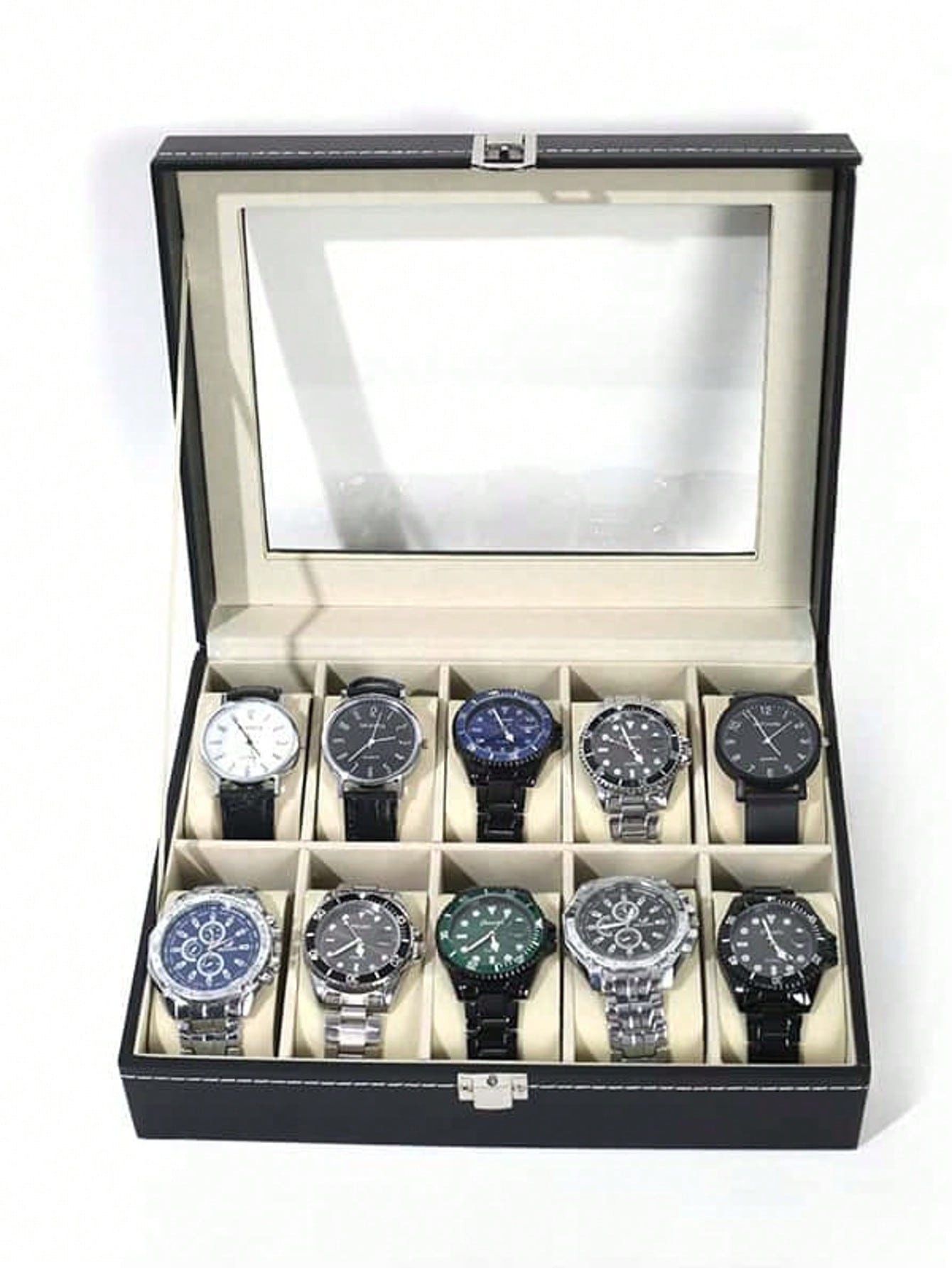 High Jewelry Watches - Kotak Jam Tangan Kulit dengan Kunci,